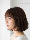 前髪ありワンレンボブ