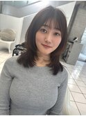 くびれミディアムハッシュレイヤー表参道