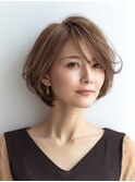 白髪ぼかし脱白髪染め似合わせショートボブ40代50代60代