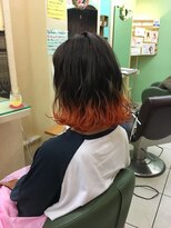 ヘアービーハッピー デコ(Hair be Happy DeCo)&nbsp;ミディアム切りっぱなし★紅葉グラデーション★