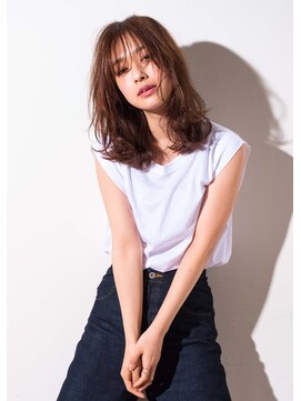 ヘアデザイン ソラ(Sola) ニュアンスパーマ無造作セミロング×暖色カラーピレンジ