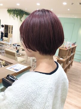 モリオフロムロンドン 大宮店(morio from London) 【morio坪井】ブリーチなし×ボルドー×ミニマムショートボブ