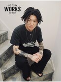 外国人風メンズミディアムドレッドヘアー　中目黒　WORKS