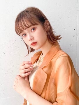 シュリット(schritt) 外はねボブ*ぱっつん前髪・ 透明感ベージュカラー momoko