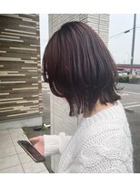 ルクールヘアアンドビューティー 燕三条店 透明感ピンクグレージュくびれミディアムヘアー◎20代30代