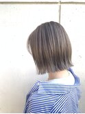 【各務原・ヘッドスパ】グレージュハイライト外ハネボブ