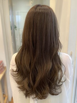 バイオレット 栄店(Violet) 【ブリーチ無し】オリーブベージュ/赤味消しカラー/ロングヘア