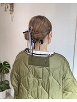レクタ(recta) お呼ばれアレンジ ツインお団子 大人カワイイ ベージュカラー