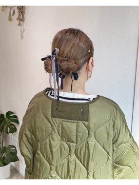 レクタ(recta) お呼ばれアレンジ ツインお団子 大人カワイイ ベージュカラー