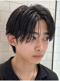 ニュアンスシースルーセンターパートカルマパーマツーブロック