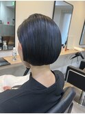 恵比寿 黒髪 青髪 ボブ ミニボブ