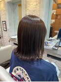 切りっぱなしボブ×グレージュカラー