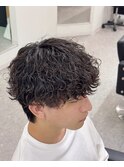 マッシュ波巻きスパイラルパーマ