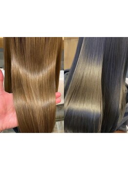 水素配合UPTOGLOSSトリートメントで髪質改善！縮毛矯正との同時施術もおすすめ◎髪の内部から潤う艶髪へ*