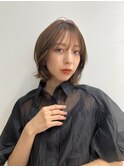 切りっぱなしボブエアリーロング美髪ピンクブラウン