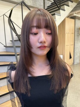 ミリ(mm) ブリーチ無しで出来る!レイヤー×透明感オリーブベージュ◎