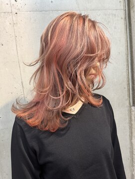 ラニヘアサロン(lani hair salon) ミルクティー/ピンクカラー/ピンクオレンジ/デザインカラー