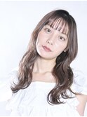 セミロング×波巻ウェーブ