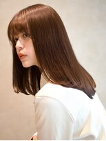 ガーデンヨコハマ(GARDEN YOKOHAMA) ココアブラウン 前髪 髪質改善 セミロング 顔周りカット