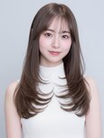 シースルーバング 髪質改善 ロングレイヤー ブラウンカラー 30代