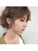 抜け感パーマイルミナカラーシアベージュ