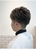 2ブロック×アップバング×ボディパーマ(左サイド)