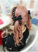 レースアップ×ツインテール