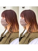 ライトベージュの可愛いインナーカラー♪