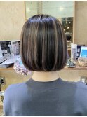 黒髪/グレーベージュ/レイヤーロング/前髪パーマ[西船橋/津田沼]