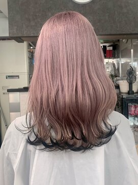 ロウル 渋谷(LOWRL) エンドカラー/デザインカラー/ピンクグレージュ/ケアブリーチ