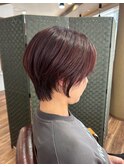 ピンクブラウン×大人ショート