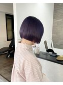 ☆切りっぱなしボブ☆ラベンダーパープル☆丸みボブ☆久留米☆