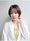 大人可愛いショートボブひし形丸み丸顔前髪ありK20250222