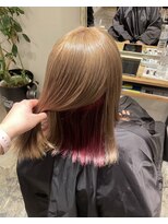 トラ バイ プティパ(Tora by petit pas) インナーカラー ミルクティー×レッド