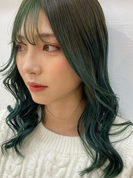 ワンズ リー 上大岡店(One's ly) レイヤーカット/ウェットヘア/オリーブベージュ[上大岡]