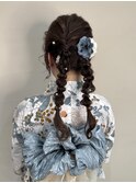 ◆ヘアアレンジ//ツイン編みおろし//お祭りヘア//お呼ばれヘア