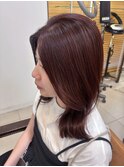・うる艶ワインレッド×ミディアムレイヤー