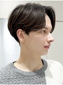 ニュアンスパーマ/センターパート/韓国マッシュ/ダークアッシュ