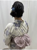 浴衣/兵児帯/サイドシニヨン/お祭り/花火大会/散策