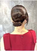 ヘアセット 結婚式ヘア お呼ばれヘア タイトヘア カチモリ