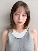ダークパープルミルクブラウンイヤリングカラーボブaa
