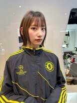 クルー(Creww KYOTO)&nbsp;透け感シースルーバングの外ハネレイヤー