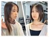 【梅雨対策】カット+地毛風前髪ストレート+スチームトリートメント¥9900