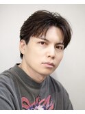メンズショートセンターパートニュアンスパーマ