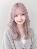 ウールトウキョウ 渋谷(wool TOKYO)&nbsp;ホワイトピンクラベンダー×シースルバング