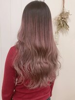 ムード マグ レーベル 南松本(MOOD Mag Label)&nbsp;20代30代★グラデーションカラー×ロング＠ピンクベージュ