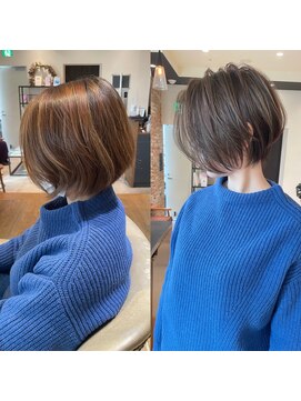 バンプ ギンザ(BUMP GINZA) 《30代40代》白髪ぼかしハイライト×前下がりボブ【イケダ】