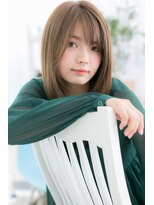 ミック ヘアアンドメイク アップ 駒込店(miq Hair&Make up) 艶カラーで透明感*斜めバング小顔エアストレートb1