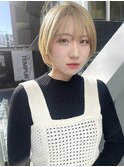 「NUDE」#10代20代30代束感ショートシースルーバンク 前下りボブ