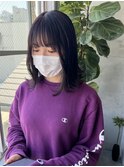 韓国風 くびれボブ パープルカラーエギョモリ [TiTi_福田りの]